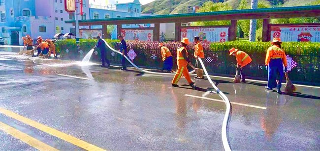 和谐”的市容市貌迎接西藏和平解放70